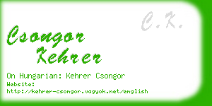 csongor kehrer business card